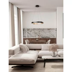 LUCES SATIPO LE44470/1 lampa wisząca LED 60/80 cm, czarno-złota