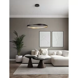 LUCES SATIPO LE44470/1 lampa wisząca LED 60/80 cm, czarno-złota