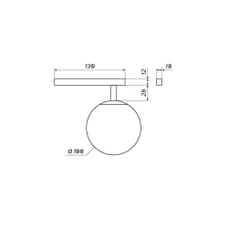 LOONARI MiniLINE EBRO TR LED luminaire 6W alabaster sphere 10cm