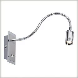 Zylindro Flex LED wall lamp with chrome switch 1x3W