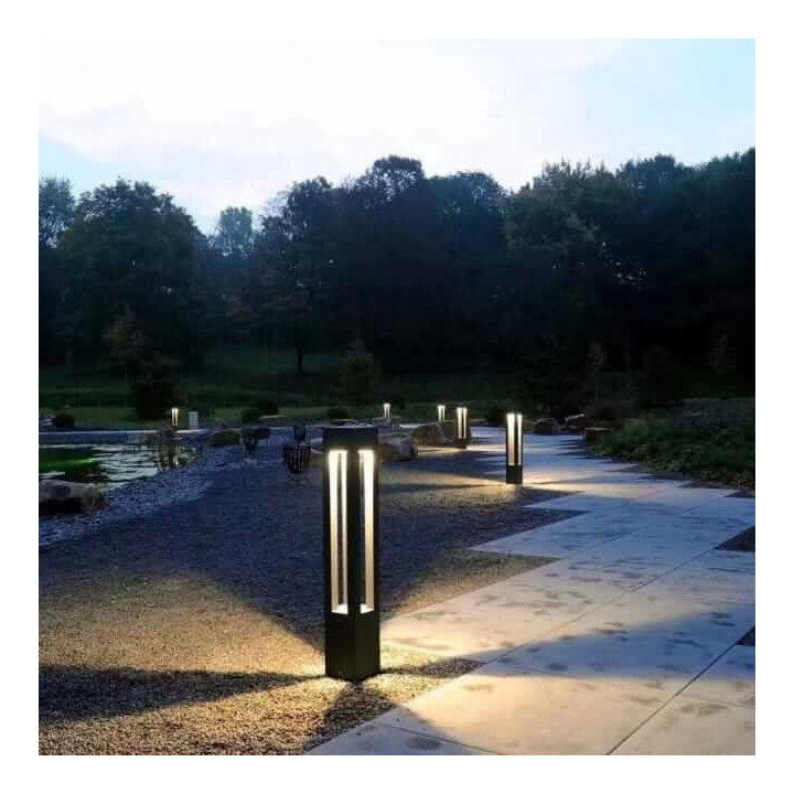 SLED NEWYORK lampa ogrodowa stojąca E27, 4 wysokości, IP55 szara