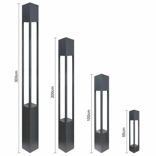 SLED NEWYORK garden lamp E27, 4 heights, IP55 gray