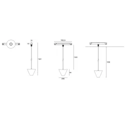 SLED MULTILINE GYRO lampa wisząca LED 8W na szyny magnetyczne 48V