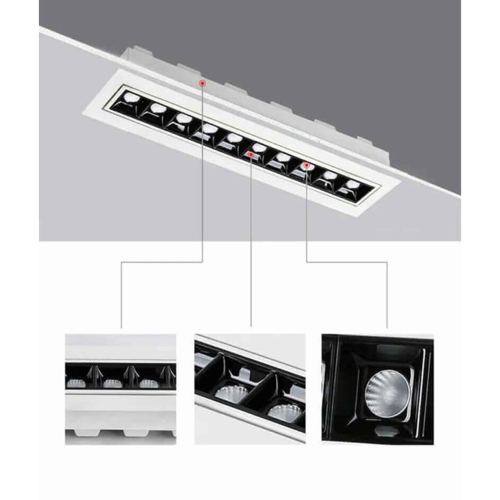 SLED ZANO ruchoma oprawa wpuszczana LED 10W/20W/30W 3000K IP20