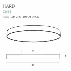 MAXLIGHT Hard C0231 LED ceiling lamp 3000K black metal 42cm