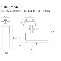 Maxlight Shinemaker H0119/20 adjustable recessed spotlight 15W 3000K