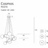 Maxlight Cosmos P0379 lampa wisząca złota 7 kloszy z barwionego szkła