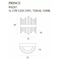 Maxlight Prince W0287 gold LED wall lamp 12W 3000K, modern style