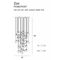 MAXlight ZOE P0387 elegant LED hanging lamp 36W 2520lm gold