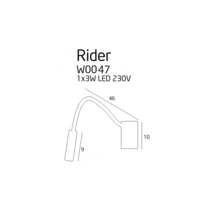 Maxlight Rider W0046/7 kinkiet LED 3000K do czytania w sypialni