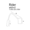 Maxlight Rider W0046/7 kinkiet LED 3000K do czytania w sypialni
