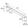 SLV KAMI 1007734/5/6/8/9 surface-mounted fixture 3xGU10, angle adjustment 70cm