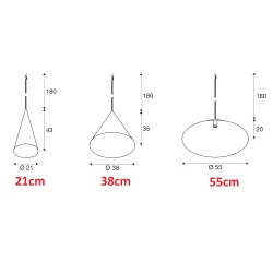 SLV MAGICO 20/38/55 E27 hanging lamp 3 sizes, 3 colors, stylish