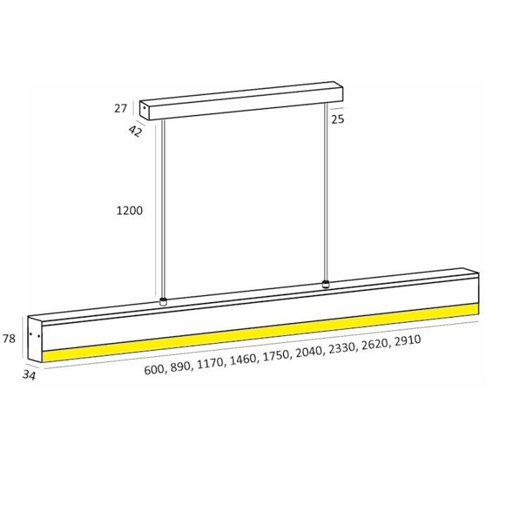 ELKIM HARTO/Z 155B hanging lamp 60-233cm LED 3000K/4000K CRI90 IP20
