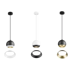 SLV LIGHT EYE 90/150 hanging lamp GU10 white, black spherical shade