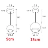 SLV LIGHT EYE 90/150 hanging lamp GU10 white, black spherical shade