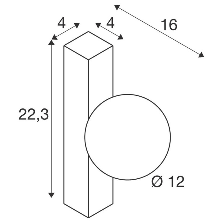 SLV SUN 1008123 czarny kinkiet szkło, żar&oacute;wka G9 nowoczesny design