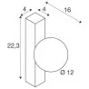 SLV SUN 1008123 black wall lamp glass, G9 bulb modern design
