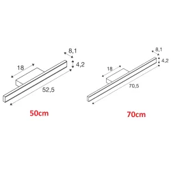 SLV ONE LINEAR 50/70 1008081 kinkiet LED 52,5/70,5cm 2700K/3000K, IP44