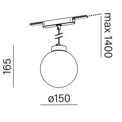AQFORM MODERN BALL 16490 lampa wisząca kula 6/9W do systemu FLATTRACK