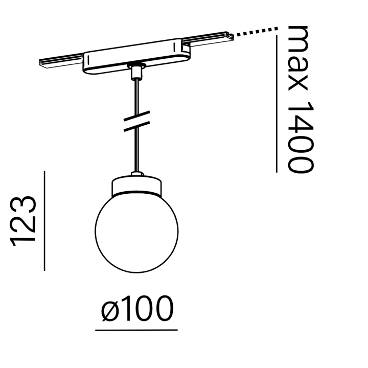 AQFORM MODERN BALL simple mini wisząca 16492 do systemu FLATTRACK 48V