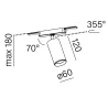 AQFORM PET midi LED FLATTRACK 48V 16493 regulowany reflektor 4 kolory