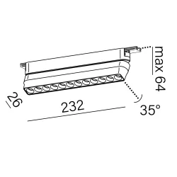 AQFORM RAFTER mini points move LED 11W 16502 do FLATTRACK 48V CRI90