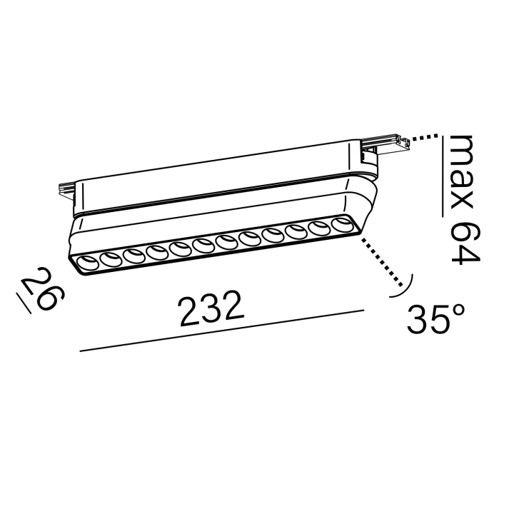 AQFORM RAFTER mini points move LED 11W 16502 for FLATTRACK 48V CRI90
