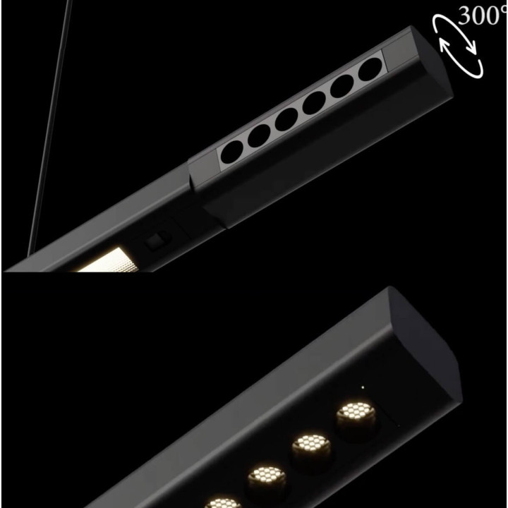 SLED MAXLINE LED czarna lampa wisząca LED 115cm smart TUYA