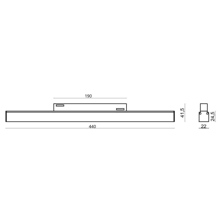 SLED DOTS EPOS track MULTILINE black lamp with diodes 24W 44cm 48V