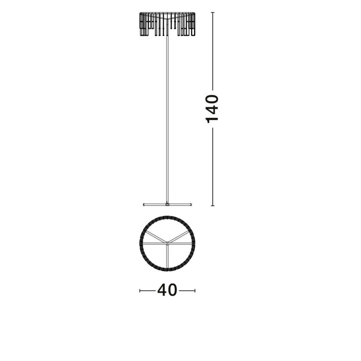 LUCES HUARAZ LE44717/9 black LED floor lamp 17W light 3000K