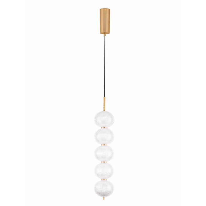 LUCES TIPUANI LE44624 lampa wisząca 5 kloszy szkło i złoto nowoczesna