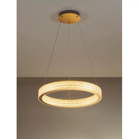 LUCES YOTAU LE44729 elegancka lampa wisząca LED 70W 3000K 5286lm złota LUCES YOTAU LE44729 elegancka lampa wisząca LED 70W 3000K 5286lm złota