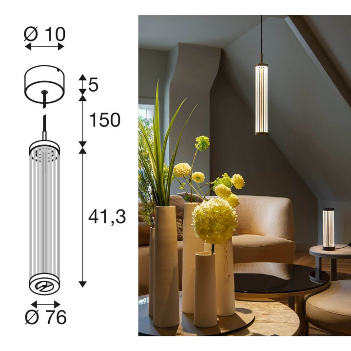 SLV QUIMERA 1008032/3/4 LED hanging lamp 8.2W 2700K/3000K 3 colors