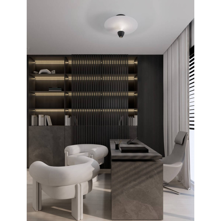 LUCES UCURENA LE44638 lampa sufitowa LED 3000K czarno-biała elegancka