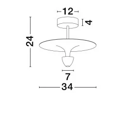 LUCES UCURENA LE44638 lampa sufitowa LED 3000K czarno-biała elegancka