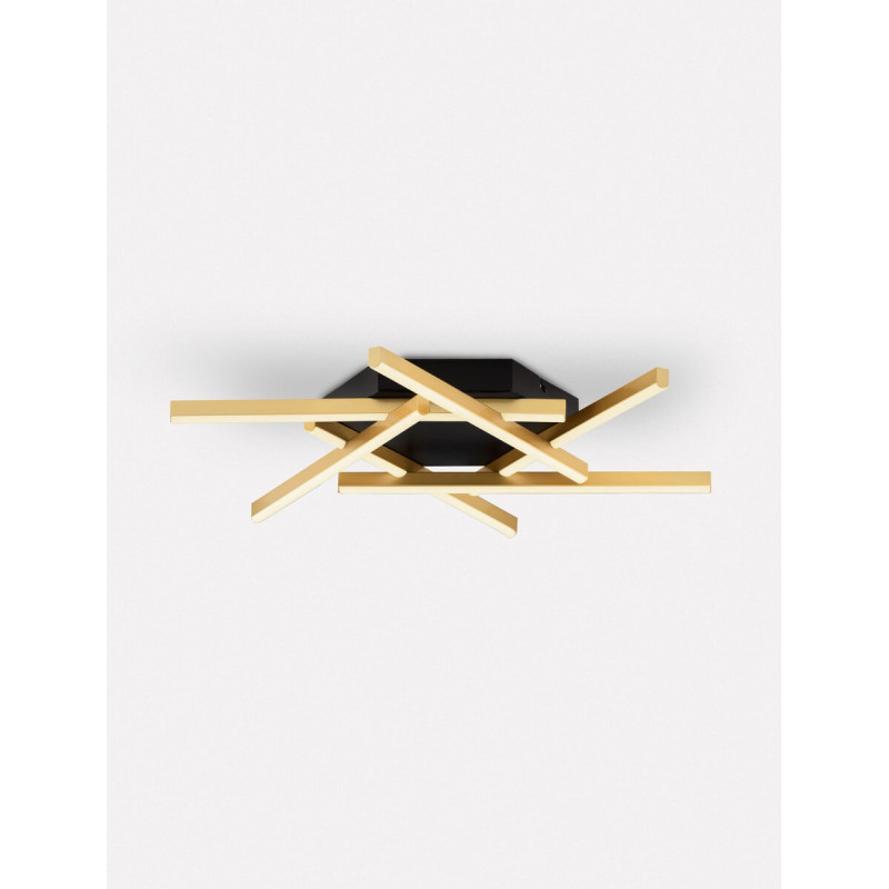 LUCES CHARAZANI LE44818 lampa sufitowa LED 43W czarno-złota nowoczesna