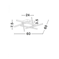 LUCES CHARAZANI LE44818 lampa sufitowa LED 43W czarno-złota nowoczesna