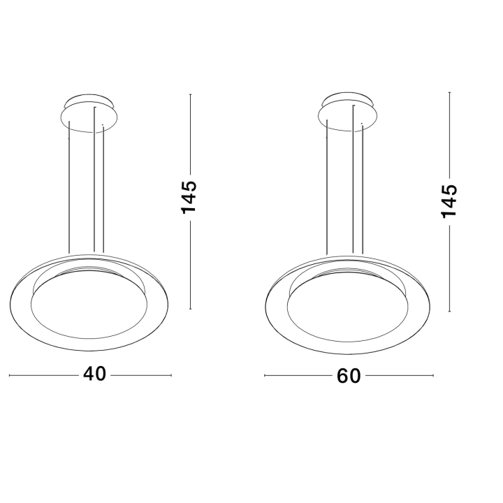 LUCES CAPINOTA LE44794/5/6/7/8 LED hanging lamp 40/60cm, 3 colors