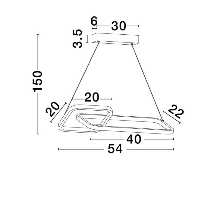 LUCES CHULUMANI LE44826 LED hanging lamp 3200K 36W modern stylish