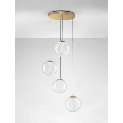 LUCES HUALMAY LE44834 LED hanging lamp with 4 gold shades