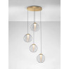 LUCES HUALMAY LE44834 lampa wisząca LED 4 złote klosze na podsufitce