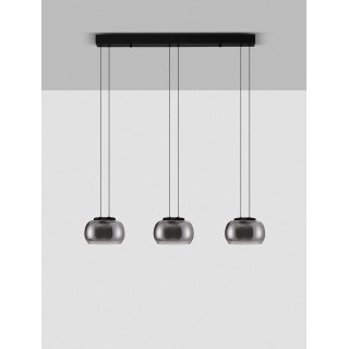 LUCES HUARMEY LE44843 LED hanging lamp with three shades black/gray