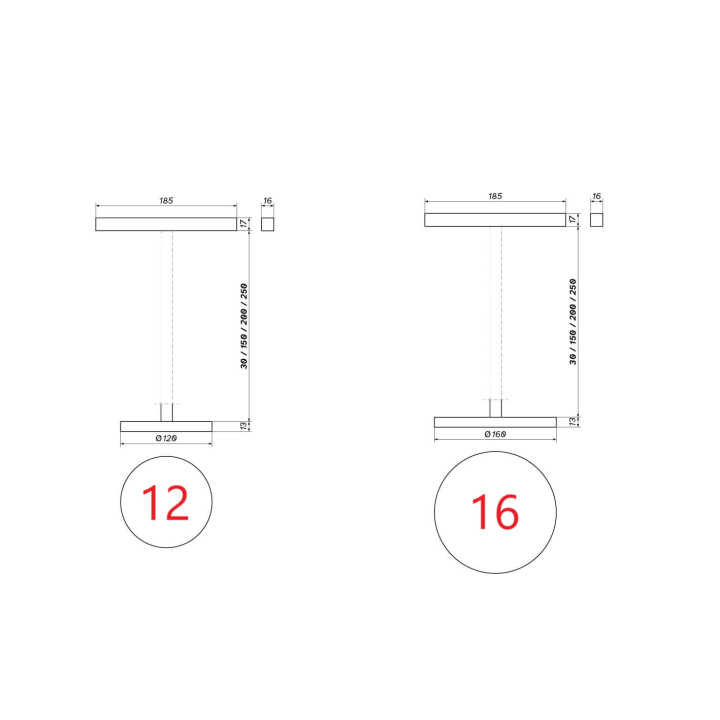 LOONARI AMBIENTE MULTILINE lampa magnetyczna 7W średnica 12cm, 16cm