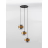 LUCES VIEJA LE42624 lampa wisząca 3 klosze, złoto-czarna, metal/szkło