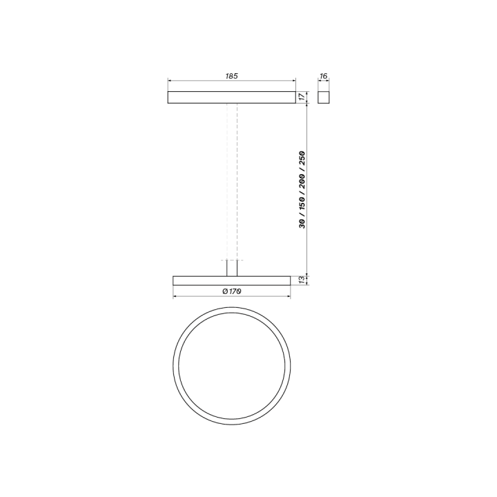 LOONARI ATELLA MULTILINE okrągła lampa LED 7W magnetyczna wymiary