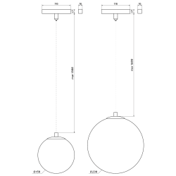 LOONARI MULTILINE STELLA lampa wisząca kula LED do szyn 48V rozmiary