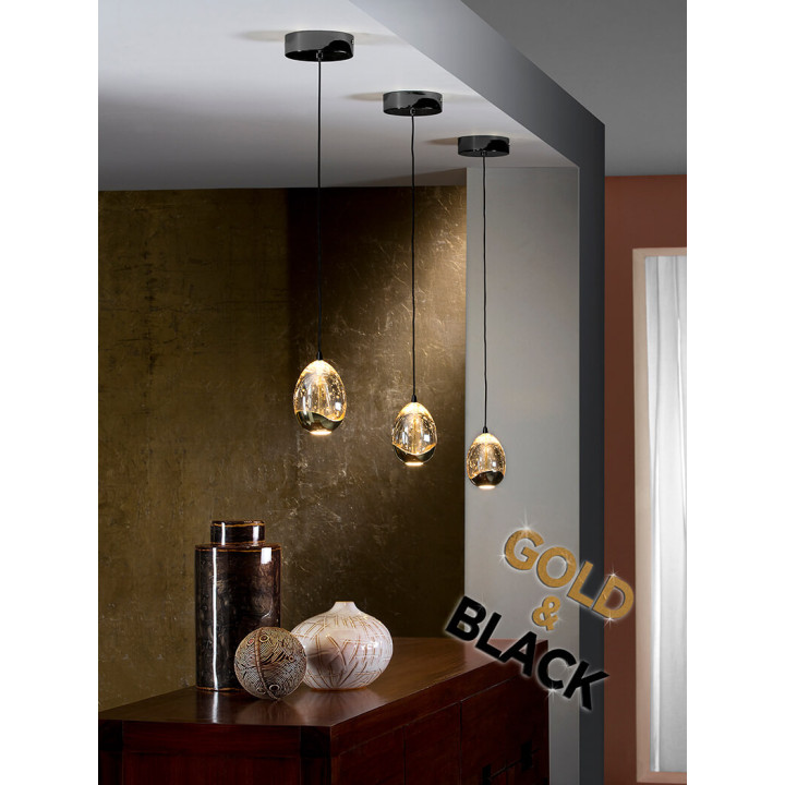SCHULLER ROCIO LED 784326, 784347 lampa wisząca chrom, złota