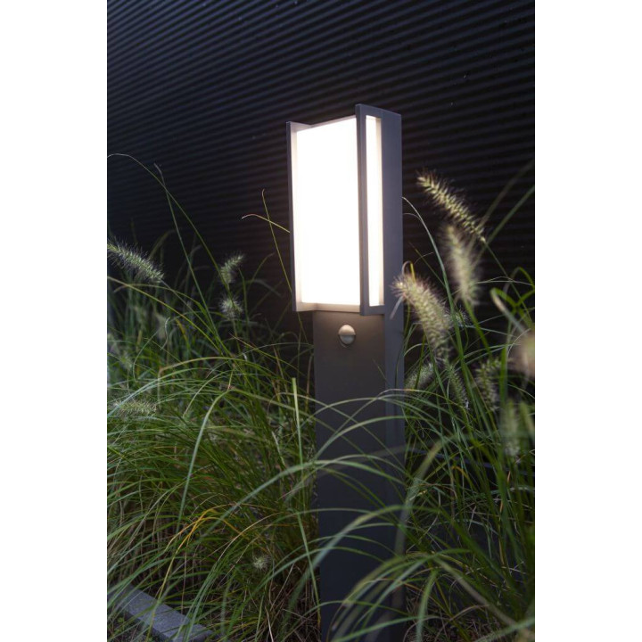 Lutec QUBO LED garden bollard with motion sensor