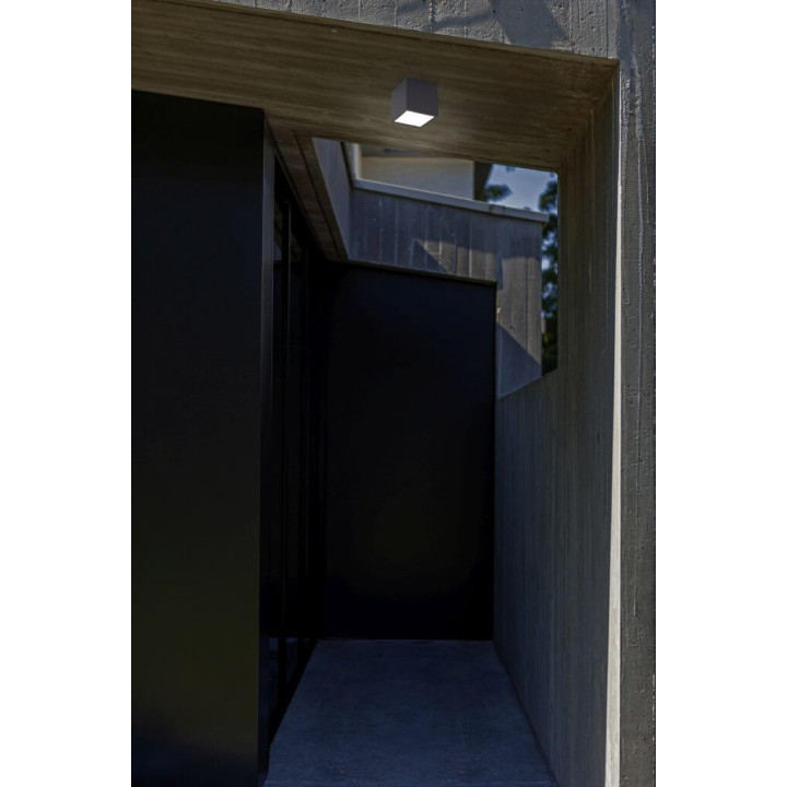 LUTEC GEMINI Square outdoor LED ceiling lamp IP65